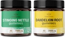 HERBAMAMA Stinging Nettle and Dandelion Kit - Bundle of 7500 mg Stinging Nettle Root & 2000 mg Dandelion Root Gummies - Vegan, Non- GMO, Gelatin- Free - 2 Pack