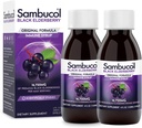 Sambucol Black Elderberry Syrup - Sambucus Elderberry Syrup, Black Elderberry Liquid, Immunstøtte til børn og voksne, Høje Antioxidanter, Gluten Free - Original Formel, 4 Fl Oz, 2 -Pack