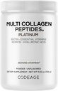 Codeage Multi Collagen til kvinder & mænd Biotin 10000mcg Keratin, Protein Powder Vitamin C B6 D3, Hyaluronsyre, Niacin - Hydrolyzed Collagen Coffee Creamer 5 Typer - Unflavored - Non-GMO - 11.5oz