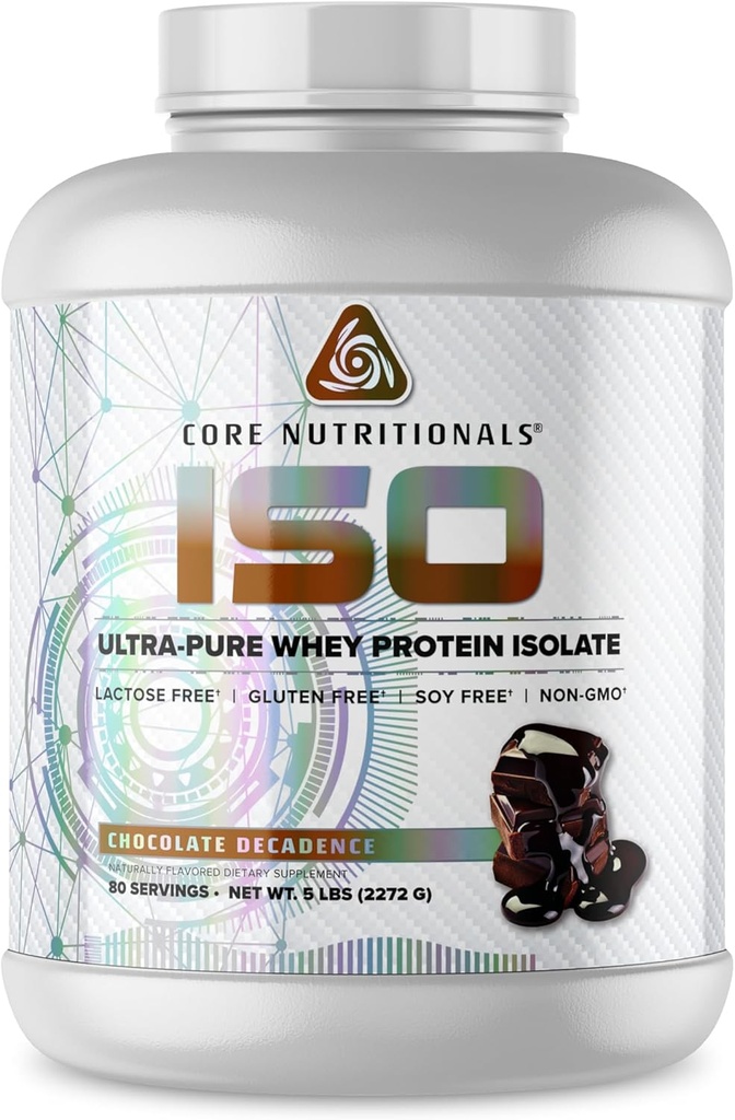 Core Nutritionals ISO, 100% Micro Filtreret, Zero kunstige Fillers, 25g Whey Protein Isolate, 80 Servere (Chokolade Decadence)