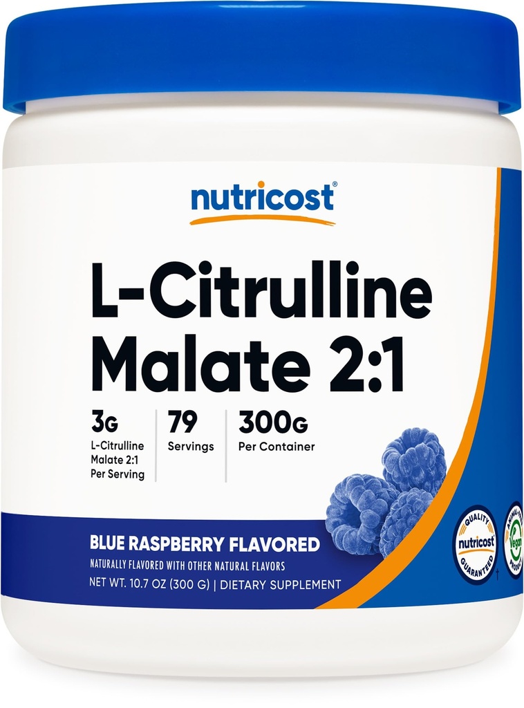 Nutricost L- Citrullin Malat 2: 1 (300 Bedste) (Blå Hindbær)