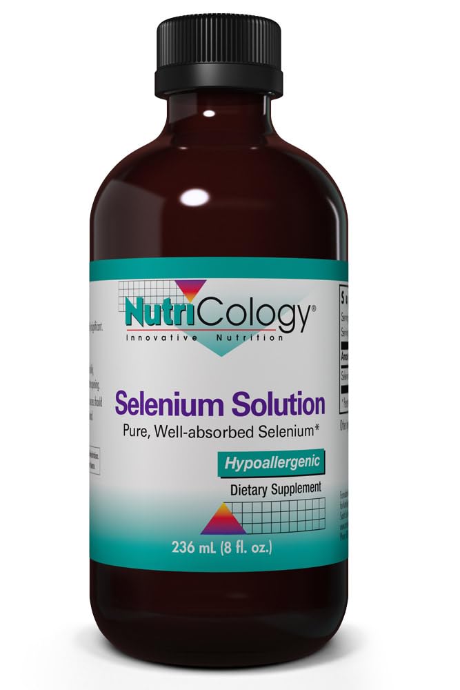 Nutricology Selenium Solution - Well- Absorbed Selenium Liquid, Pure Sodium Selenit, Thyroid Support, Antioxidanter, 100 mcg Supplement, Hypoallergen - 8 Fl Oz
