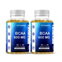 Vitamatisk BCAA Gummies - Branch Chain Aminosyretilskud - Peach Flavor - 600mg per servering - 60 Vegan Pectin baseret Gummies (2 flasker)