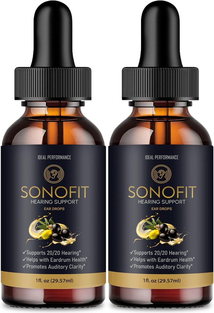 Sonofit Tinnitus Relief til Ringende Øre Drops, Sonofit Tinnitus supplement Sonofit sund Øre Support Supplement - Maksimal styrke Advanced Formel Sonofit Drops hørelse Support Anmeldelser (2 Pack)
