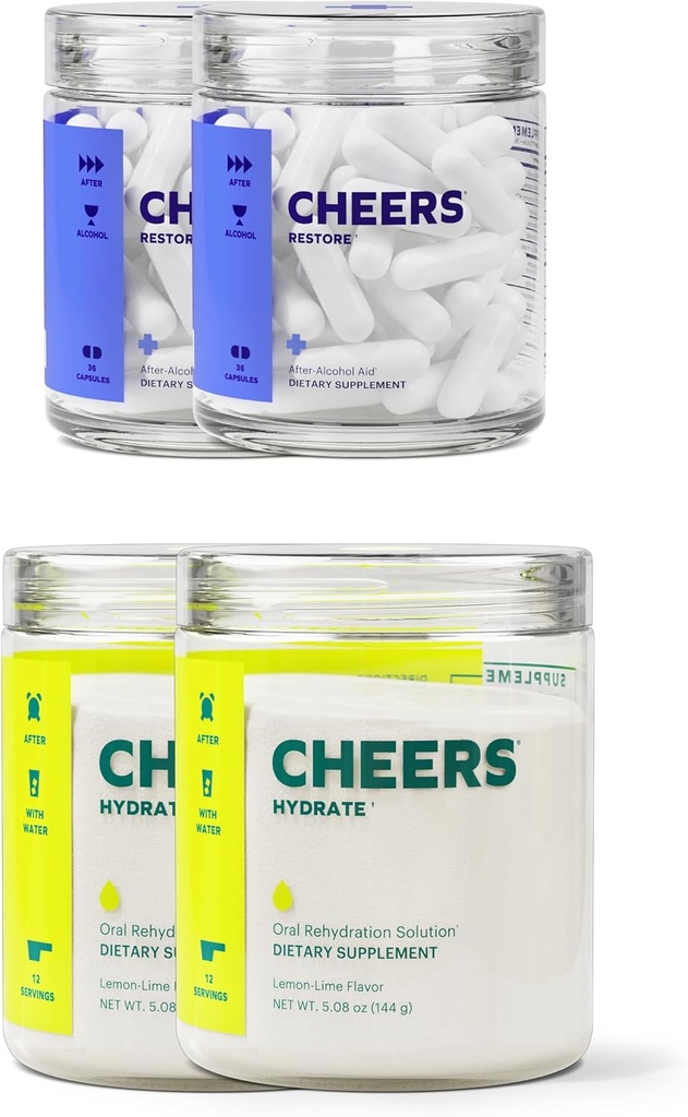 Skål Classic Combo Buddy 124; Genopret + Hydrate Buddy 124; Rehydrering og føle sig bedre efter at have drukket Buddy 124; DHM, L- Cysteine, B- Vitamin, Elektrolytter Buddy 124; 12 Doser Hver Buddy; Lever Support Buddy 124; Elektrolyte Kosttilskud