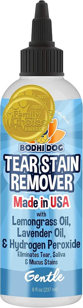 Bodhi Hund Tear Stain Remover - Fjerner Tårer, Saliva & Mucus Stains fra Hunde & Katte - Tænde, Naturlig løsning for Følsomme Fur & Coats, Alkohol- fri, Made in USA (8 Fl Oz)