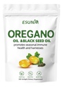 Oregano Softels, Oregano Oil med Black Seed Oil Promoderer Sæsonlig immunforsvar og skader, Oregano Oil supplement kapsler, Non- GMO, Gluten Free, 300 Softgel kapsler Kosttilskud