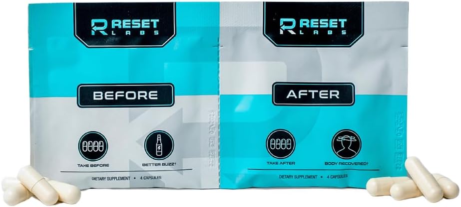 Pre & Post Drikke Inddrivelse Kapsler - Natural Formel - Leverstøtte med mælk tidsel - Sukker Free - Ginger - Elektrolyter - Prickly Pære - Noget til en Detox uge (1 pakke)