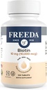 FREEDA biotin 10.000 mcg - Kosher hår, hud og negle tillæg - høj potens B7 for hårvækst & stærke negle - Vegan tabletter med D-biotin - 100 små tabletter