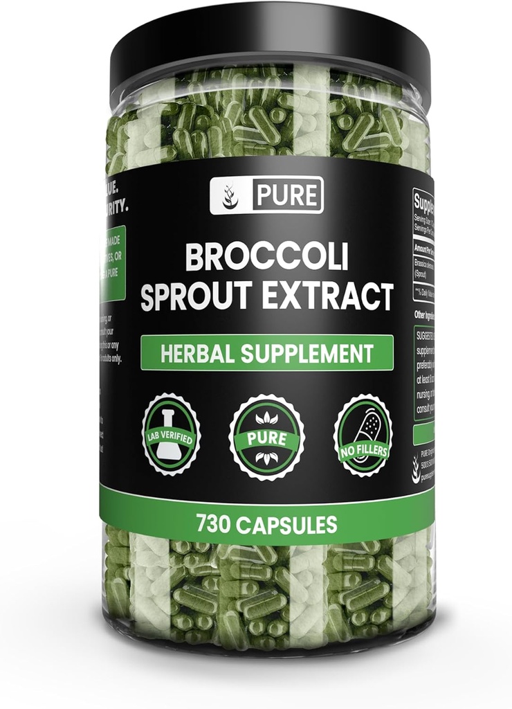 Pure Original Ingredients Broccoli Extract (730 Capsules) No Magnesium Or Rice Fillers, Always Pure, Lab Verified