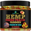 Hamp Gummies- Premium Peach Rings- Fresh and Full Flavor Gummy Bear Ediply -Natural Hamp Oil- Health Rutine og ubehag-Made in USA