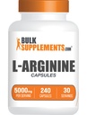 Bulk Supplements.com L- arginin Capsules - Arginin Supplement, Nitrogen Oxide Supplement - Gluten Free, 8 Kapsler pr servering (5000mg), 240 Tæl (pakke med 1)