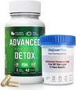 Avanceret Detox Rense, Detox Kit med Test Cup, Natural Detox & Rense med mælk tidsel, Lakrids Powder, og mere, Krop Rense Detox for kvinder og mænd, 42 kapsler, 1 pakke