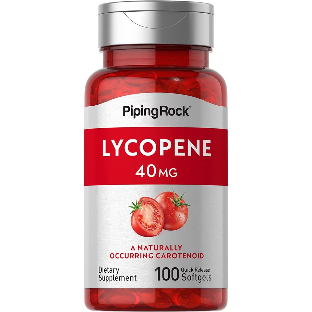 Piping Rock Lycopen Supplement: 124; 40mg • 124; 100 Softgels • 124; Carotenoider • 124; Non- GMO, Gluten Free