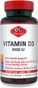 Olympian Labs Vitamin D3 3000 Iu 100 Kapsler Støtte stærke ben