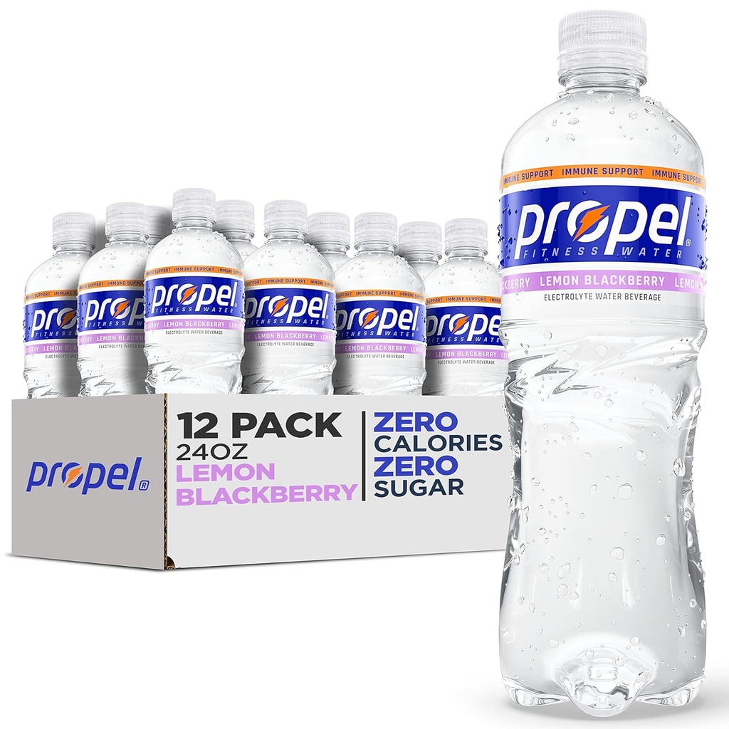 Propel immunstøtte med C-vitamin + zink, Lemon BlackBerry, 24oz flaske, pakke med 12