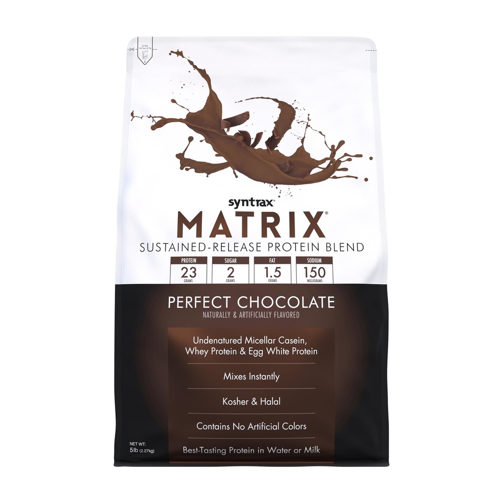 Syntrax Nutrition Matrix - Vedvarende-Release Protein Blend, Perfekt Chokolade 5 lbs.