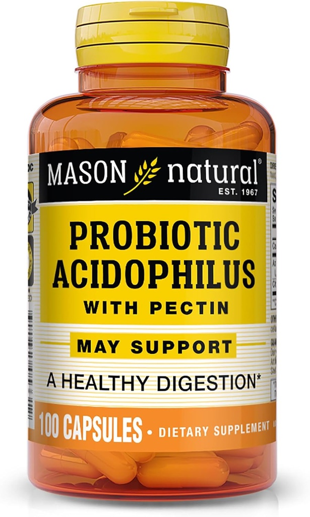 Mason Natural Acidophilus med Pectin kapsler, fordøjelseshjælp - 100 Ea