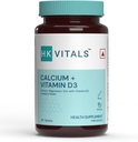 Vitals Calcium + vitamin D3 supplement, 90 Calciumtabletter, med Magnesium, til komplet fælles sundhedsstøtte - kvinder og mænd. (pakke med 1)