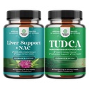 Bundle af lever support supplement med NAC for lever rense og avancerede Bile Salt TUDCA supplement til galblære Nyre og lever støtte