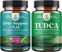 Bundle af lever support supplement med NAC for lever rense og avancerede Bile Salt TUDCA supplement til galblære Nyre og lever støtte