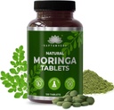 SAPTAMVEDA Natural Moringa Tablets, Drumstick Leaf Tablets (120 Tablets) - 500mg Everywords 124; Natural Multi- Vitamin Buddy 124; Rig i Antioxidant, Immunity Booster Buddy 124; God til hår & Hud fra Indien Farms