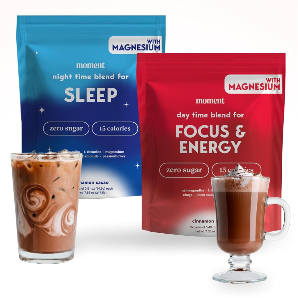 Drik din meditation Moment Chokolade drøm & Cacao Adaptogen Mushroom Bundle 124; Sleep & Energy Budd124; 0 Sugar Budd124; Hot Chocolate & Coffee Alternative Budding 124; Reishi, Ashwagandha, Lions Mane, GABA Budd124; 30 Servering