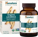 Himalaya Organic Lakrids, 60 Day Supply - Digestive Health Supplement for Opset Mave Relief og Lejlighedsvis Bloating og Heartburn - USDA Organic, Vegan, Non- GMO, Non- DGL, Gluten Free, 60 Caplets