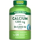 Nature 's Truth Absorbable Calcium 1200 mg med vitamin D3 5000 IE