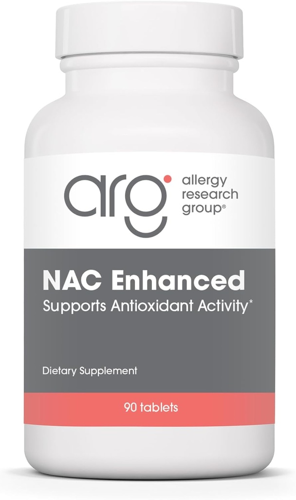 Allergy Research Group NAC Enhanced Supplement - N- Acetyl- L- Cysteine, Glutathione Precursor, Understøtter immunfunktion, Mucus Clearance - 90 Tæl
