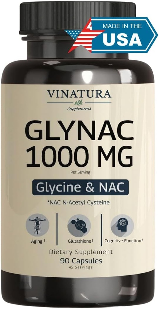 VINATURA GLYNAC Supplement 1000MG - Glycin & NAC supplement - 90 Kapsler
