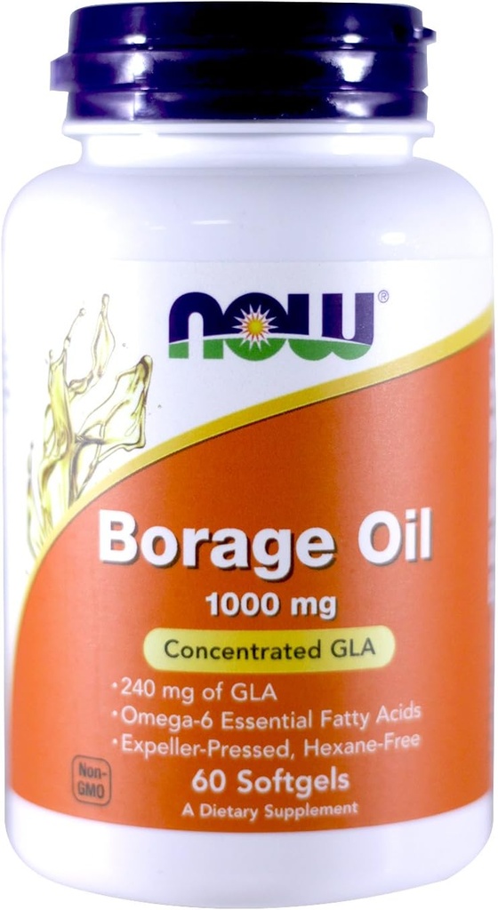 Now Borage Oil 1000mg, 60 Softels (pakke med 2)