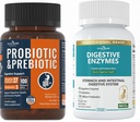 Total Gut Health Boost Bundle: fordøjelsesenzymer + 100 Millioner Probiotika til mænd og kvinder - Bloating, fordøjelsesbesvær og immunforsvar