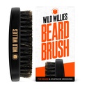 Wild Willies Natural vildsvin Brittle Brush til hår & skæg - Multipurpose vildsvin Brittle Hair Brush til grooming Slick Back Hår, Skæg og Mustache - Rejsestørrelse Skæg & Hårbørste til mænd