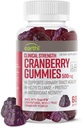Clinical Strength Cranberry Gummies 500mg - Urinary Tract Support Health for Women & Men - Antioxidant Superfood to Cleanse & Protect - Cran d 'Or Cranberry Powder Supplement (60 Gummies)