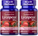 Puritans Pride Lycopene, supplement til prostata og hjertesundhedsydelse * 10 Mg Softgels, 100 Greve (pakke med 2)