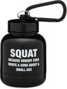 ONMYWHEY - Protein Powder & Supplement tragt Keychain, Portable To- Go Container til The Gym, Træning, Fitness, & Rejser - TSA Godkendt, Squat