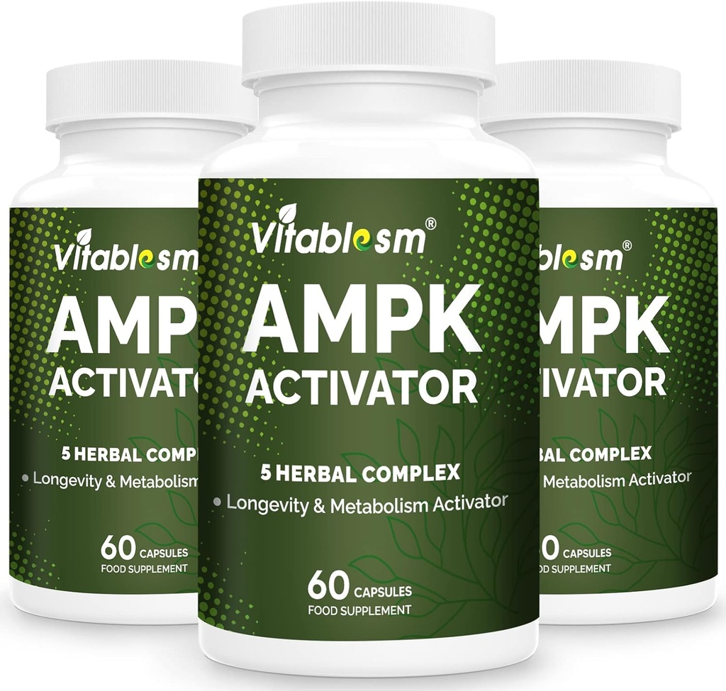 AMPK Activator Supplement, 5 i 1 Jiaogulan Gynostemma AMPK Metabolic Activator 180 Vegetariske Kapsler (180 Tæl (pakke med 3))