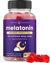 NutraChamps Melatonin Gummies for voksne, ekstra styrke sovemiddel Vitaminer, 5 mg eller 10 mg dosis, Vegan Natural Strawberry Flavor Supplement for bedre søvn, sunde sovekredse, 60 Gummies