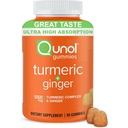 Qunol gurkemeje og ingefær - fælles supporttillæg med Ultra High Absorption, 90 Grev Vegan og Gluten Free Gummies