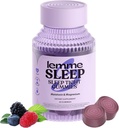 Lemme Sleep Gummies med 5 mg Melatonin, Elderberry, Magnesium, L- Theanine, Kamille og Lavendel, Drug- Free Nighttime Sleep Aid, Gluten Free, Gelatine Free, Non GMO, Berry Flavored (60 Greve)