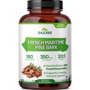 Zazzee Extra Strength French Maritime Pine Bark 20: 1 Extract, 350 mg Per Capsule, 180 Vegan Kapsler, 95% Proanthocyanidin, Kosher, 6 Måned Supply, Standardized 20X Extract, Non- GMO, Made in The USA