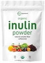 Micro Ingredients Organic Inulin FOS Fiber Powder, 2,2 lb Mex124; Quick Water- Opløselig Prebiotic for Intestinal & Colon Health Mex124; Natural Fiber for Smoothies & Drinks Mex124; Vegansk Friendly