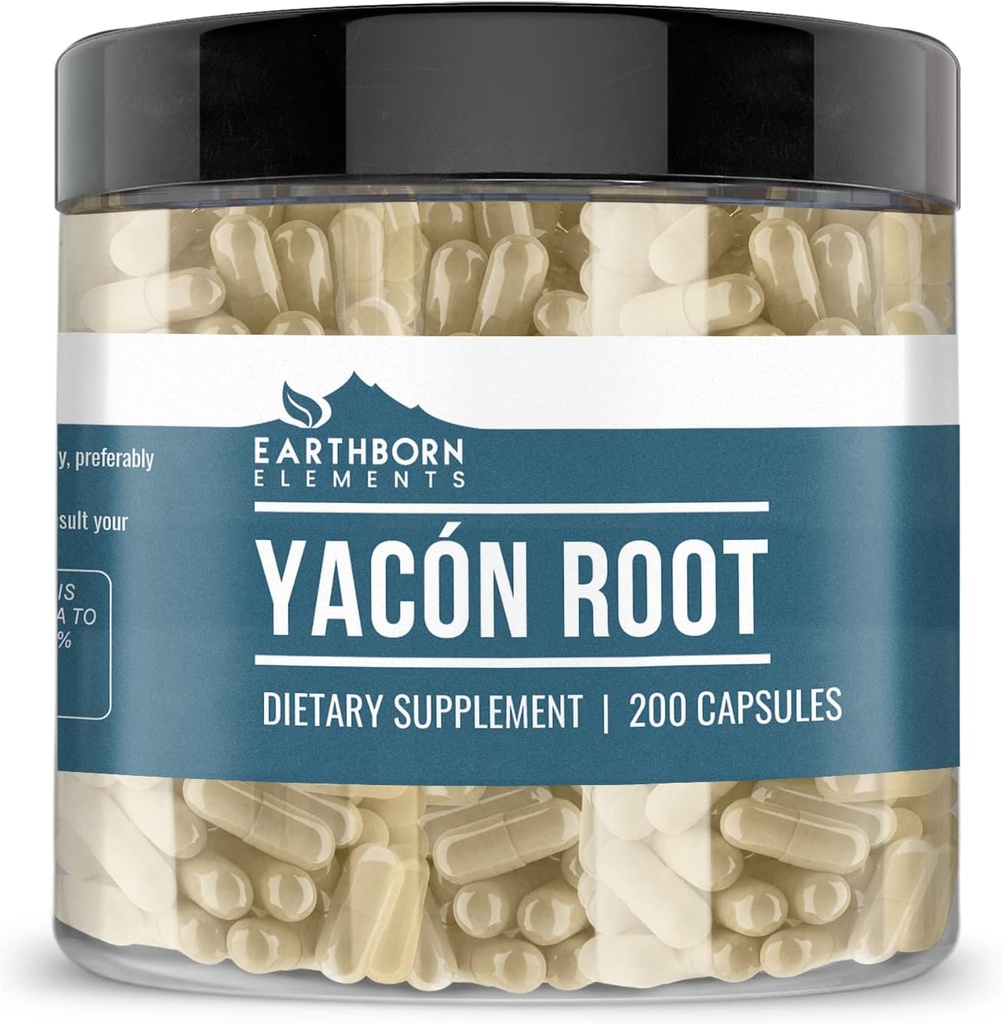 Earthborn Elements Yacon Root (200 kapsler), Pure & Ufortyndet, Ingen tilsætningsstoffer