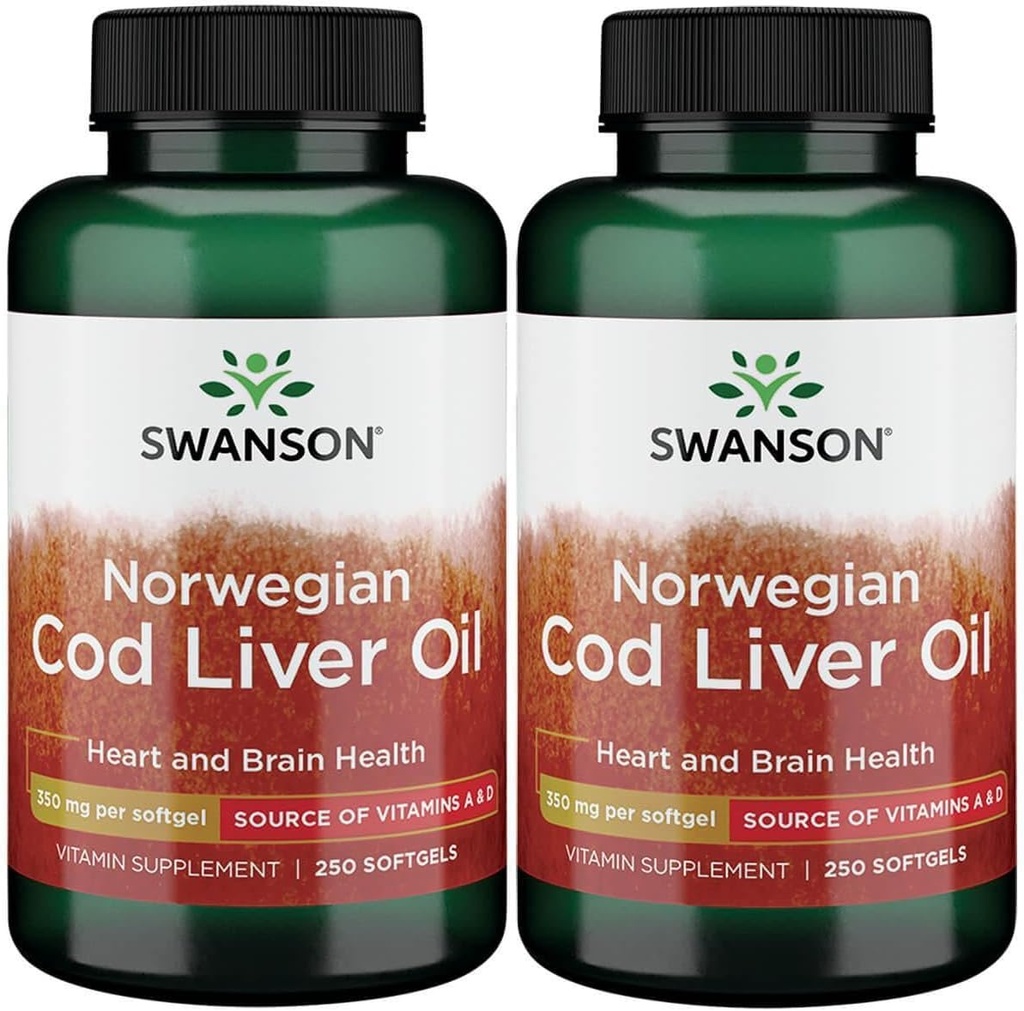 Swanson Cod Lever Oil 1250 Iu A / 135 Iu D 250 Sgels (2 Pack)