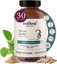 Organic Mood Pills - 60 kapsler Organic Ashwagandha Kosttilskud til kvinder og mænd, Ashwagandha Root Kapsler med Cordyceps, Holy Basil & Rhodiola, Reducere stress, øger mood og kognitiv funktion