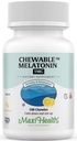 Maxi sundhed Chewable Melatonin, Kosher Lemon Flavor, Melatonin til voksne & børn, Naturhjælp til voksne & børn, Melatonin Chewables Alternativ til Melatonin Gummies Kids dosis, (100 Tæl)
