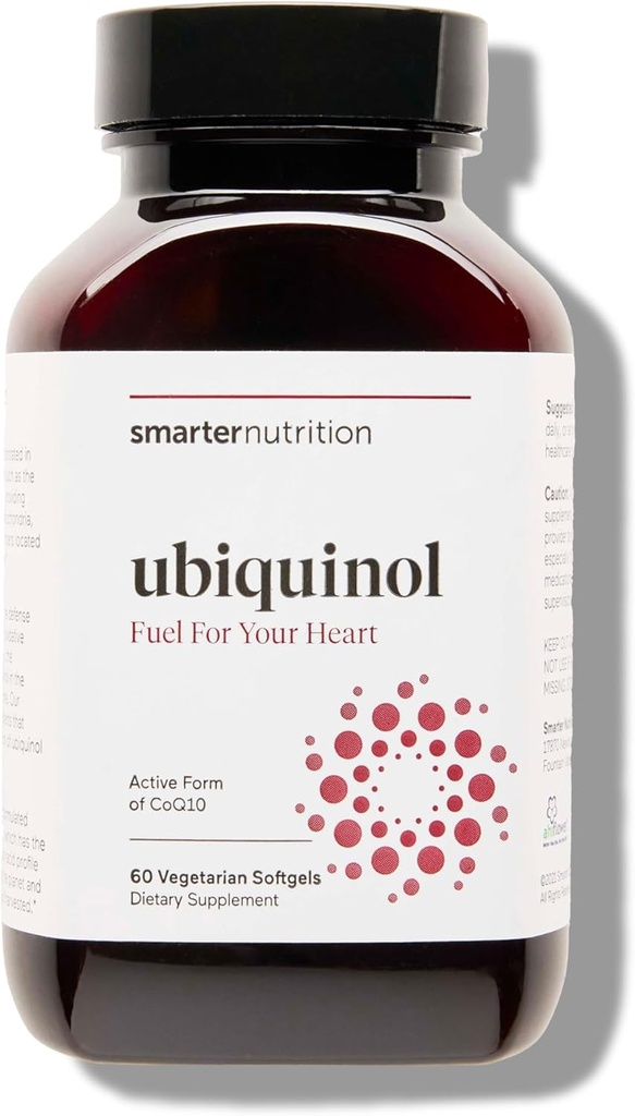SMARTERNUTRITION Ubiquinol 100mg + Natural Plant- Based Complete Omega 3 6 9 - Klinisk undersøgt Ahiflower ® Oil - Ultra Absorption CoQ10 for Heart Support - Non- GMO - 60 Softgels [30- Day Supply]