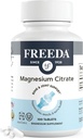 Freeda Magnesium Citrate 400 mg overtrukne tabletter - High Absorption Supplement for Muscle, Nerve & Relaxation Support - Vegan, Gluten- Free, Kosher - 100 Greve