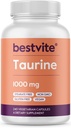 BESTVITE Taurine 1000mg (240 vegetariske kapsler) - Ingen Stearates - Ingen Fillers - Ingen Flow Agents - Vegan - Ikke GMO - Gluten Free